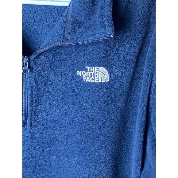 The North Face Mens Navy Blue Long Sleeve 1/4 Zip Fleece Pullover Large - Picture 2 of 5